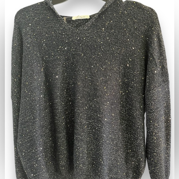 Elan Sweaters - Gold Sparkle Hoodie Sweater